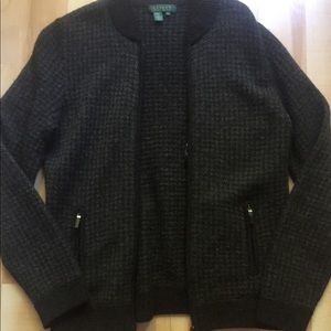 Ralph Loren Zippered Wool Cardigan Jacket Size SM